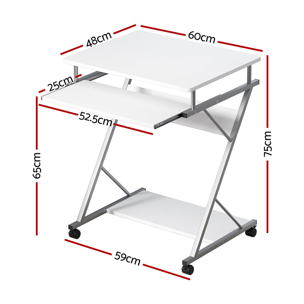 Computer Desk Bookshelf White