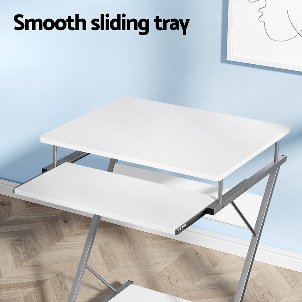 Computer Desk Bookshelf White