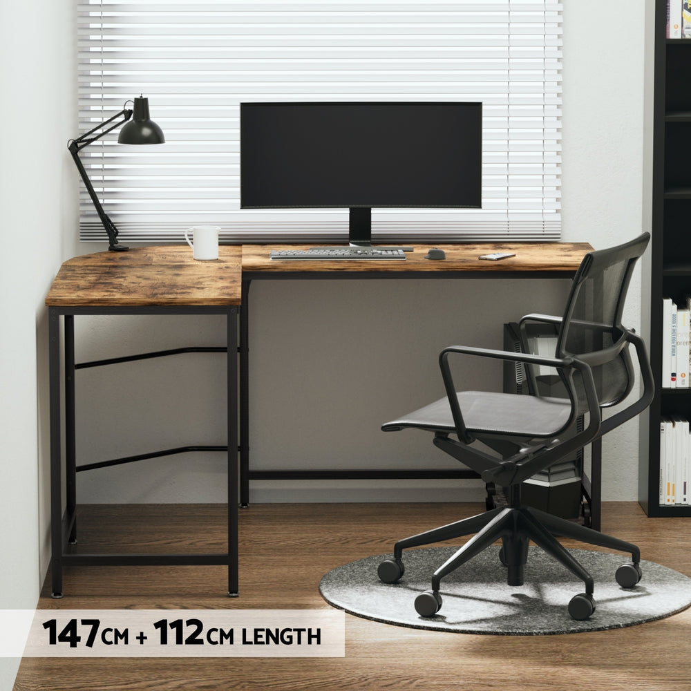 L-shaped Brown Computer Desk
