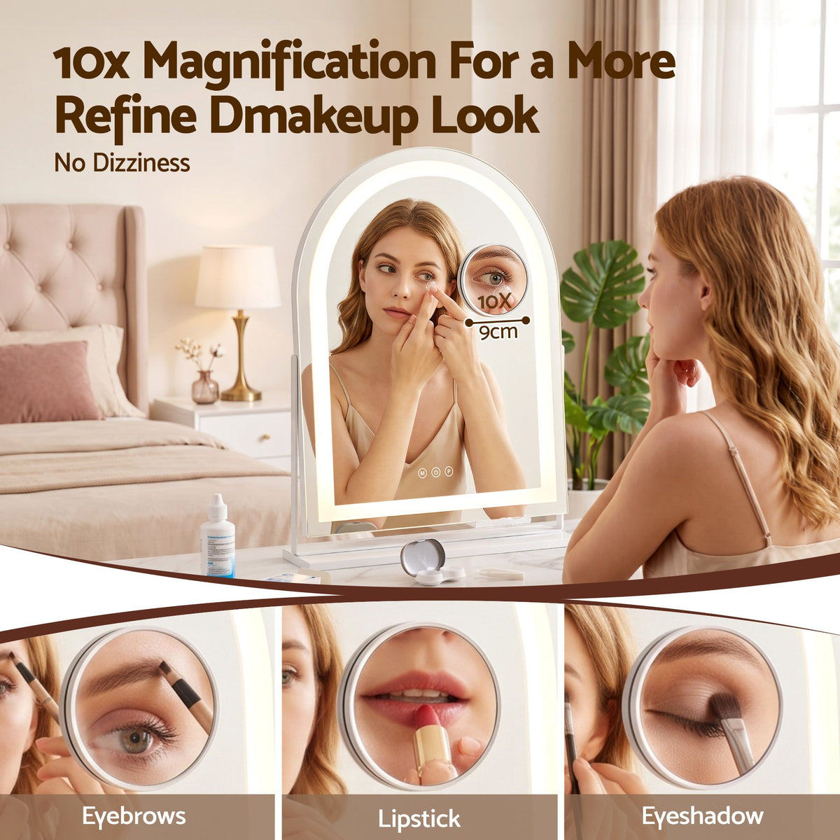 Embellir Makeup Mirror with Lights Hollywood Vanity Mirror 3 Colour LED White 40x50cm
