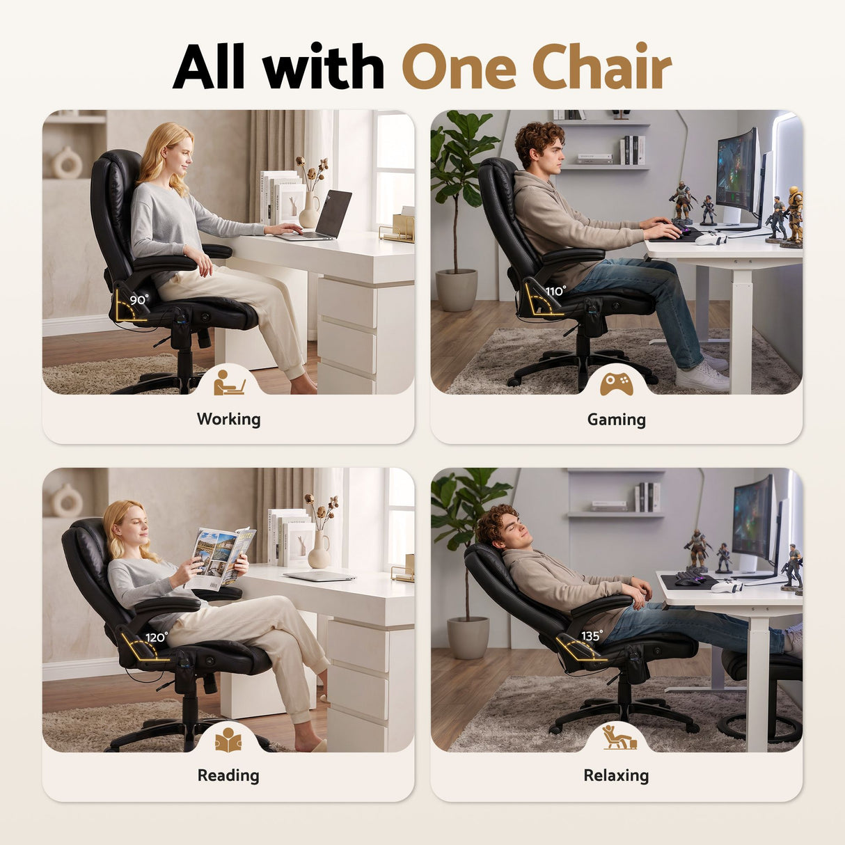 Massage Office Chair Black