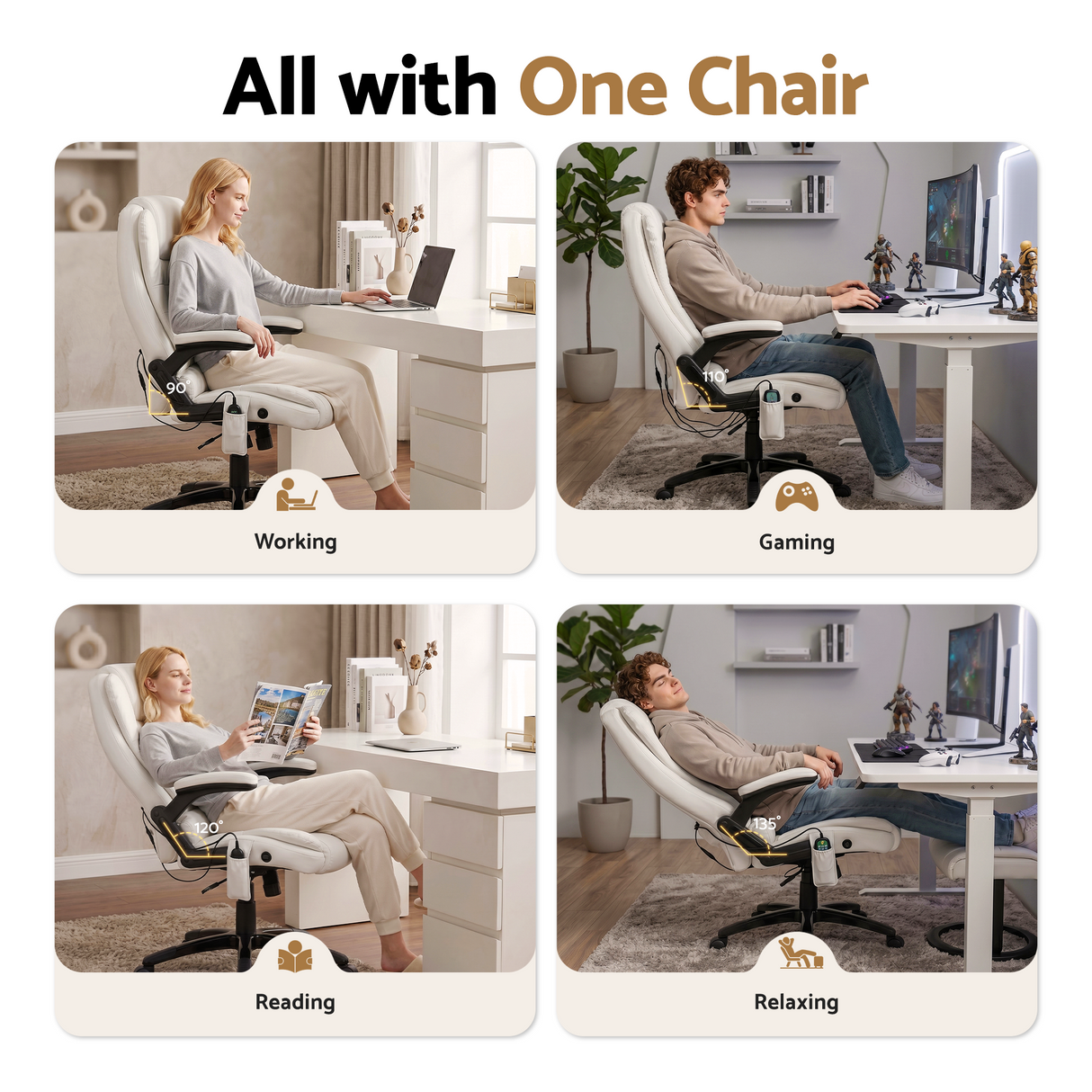 Massage Office Chair White