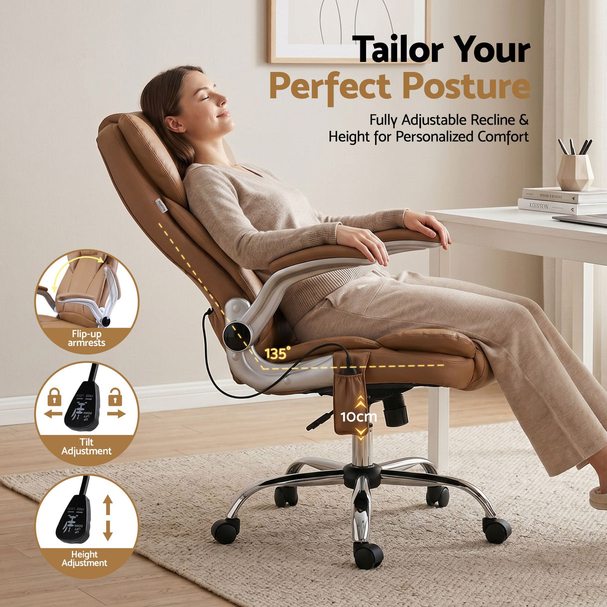 Kuro Massage Office Chair Espresso