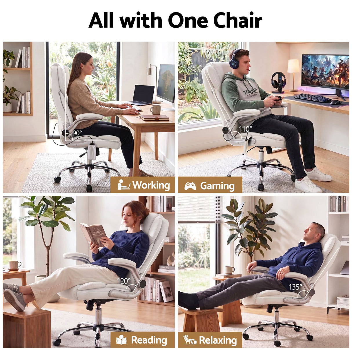 Kuro Massage Office Chair White
