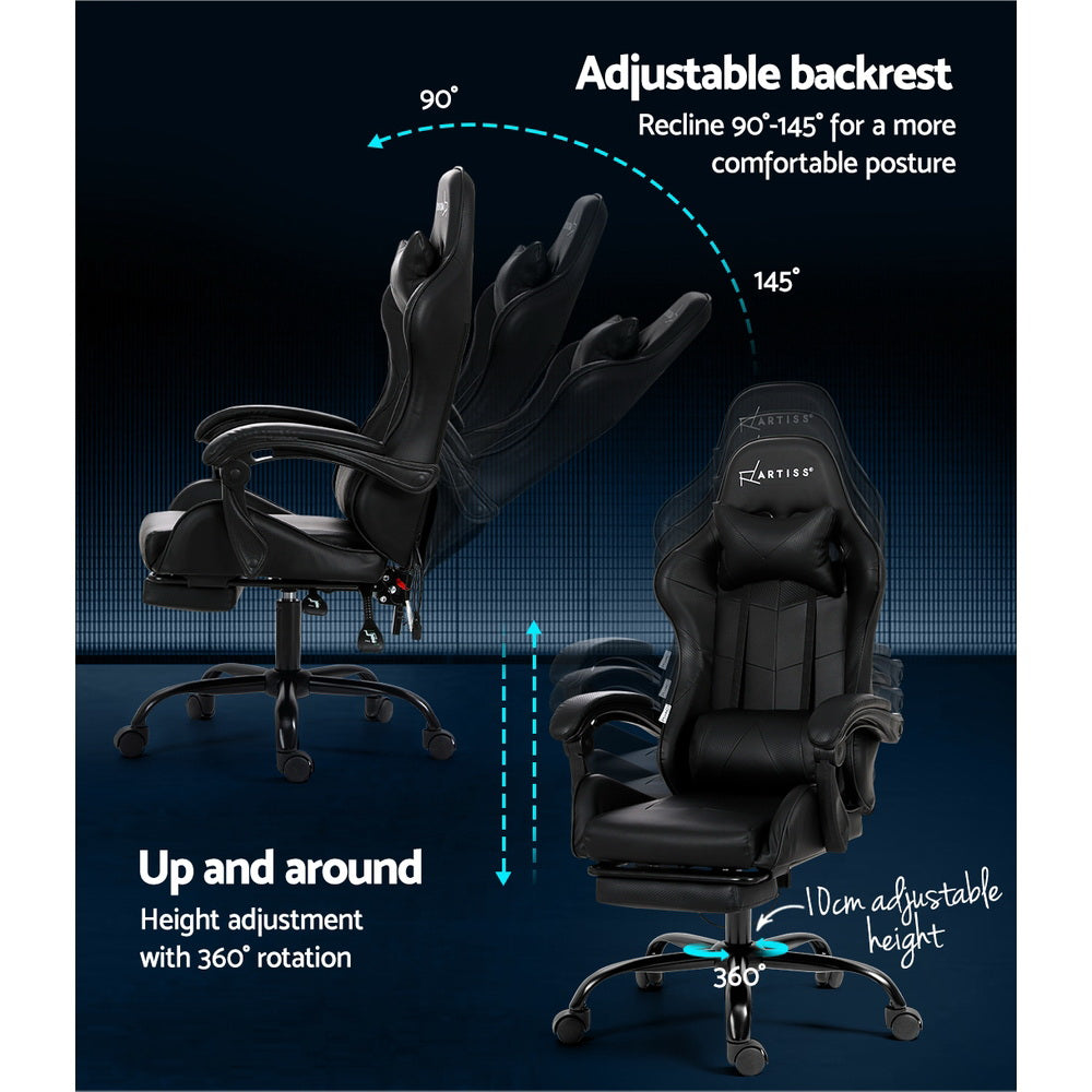 Massage Gaming Chair Black