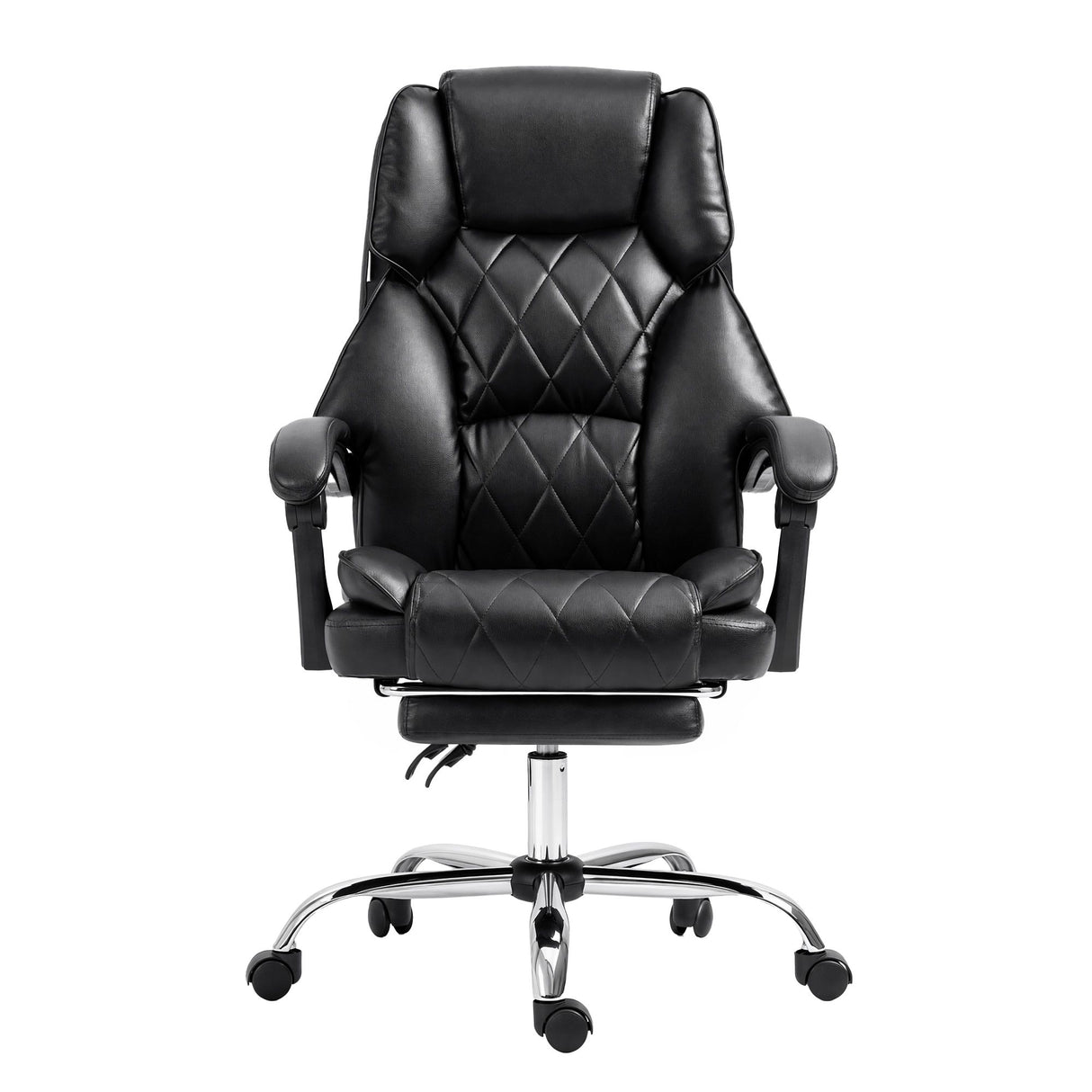 Artiss Executive Office Chair Leather Footrest Black