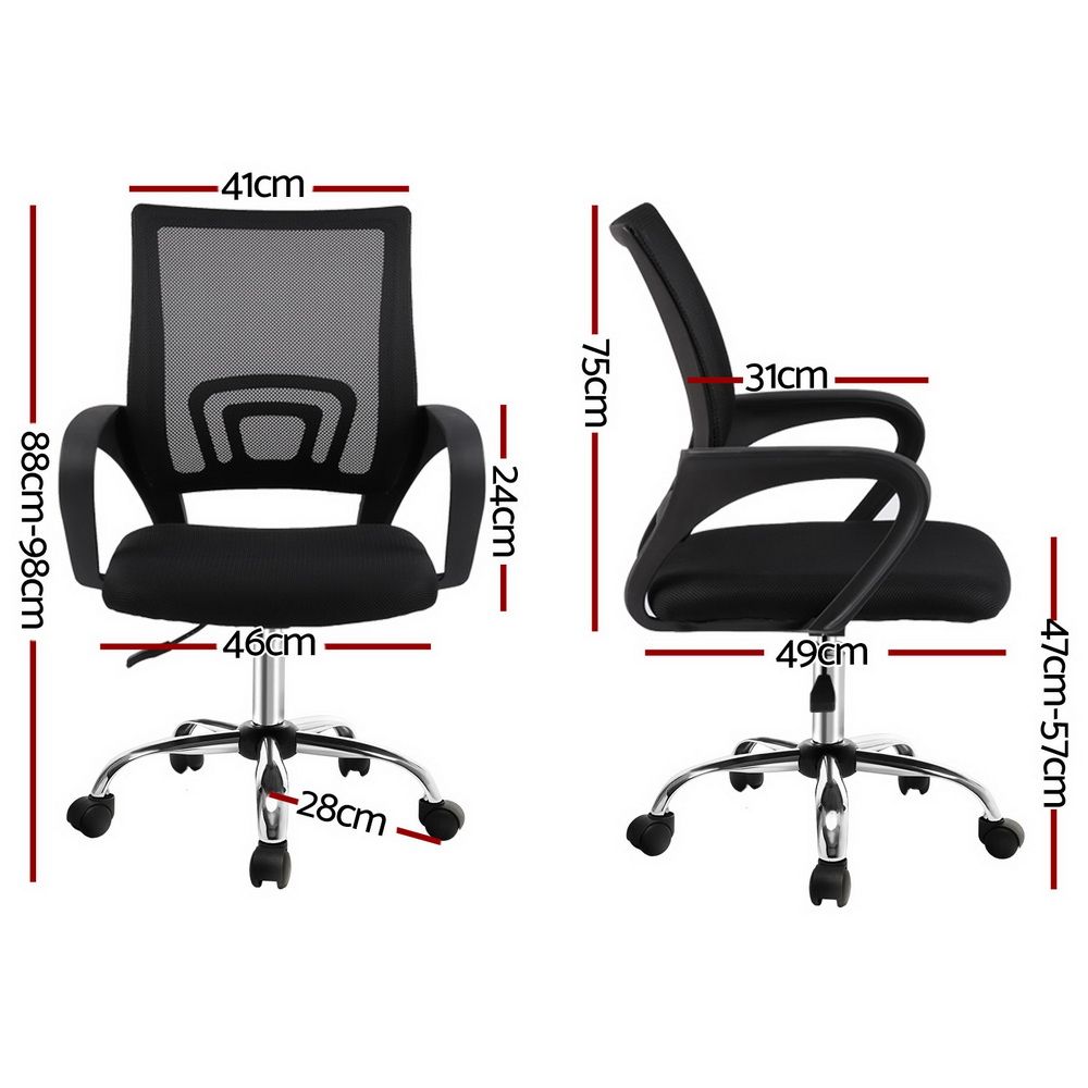 Artiss Mesh Office Chair Mid Back Black