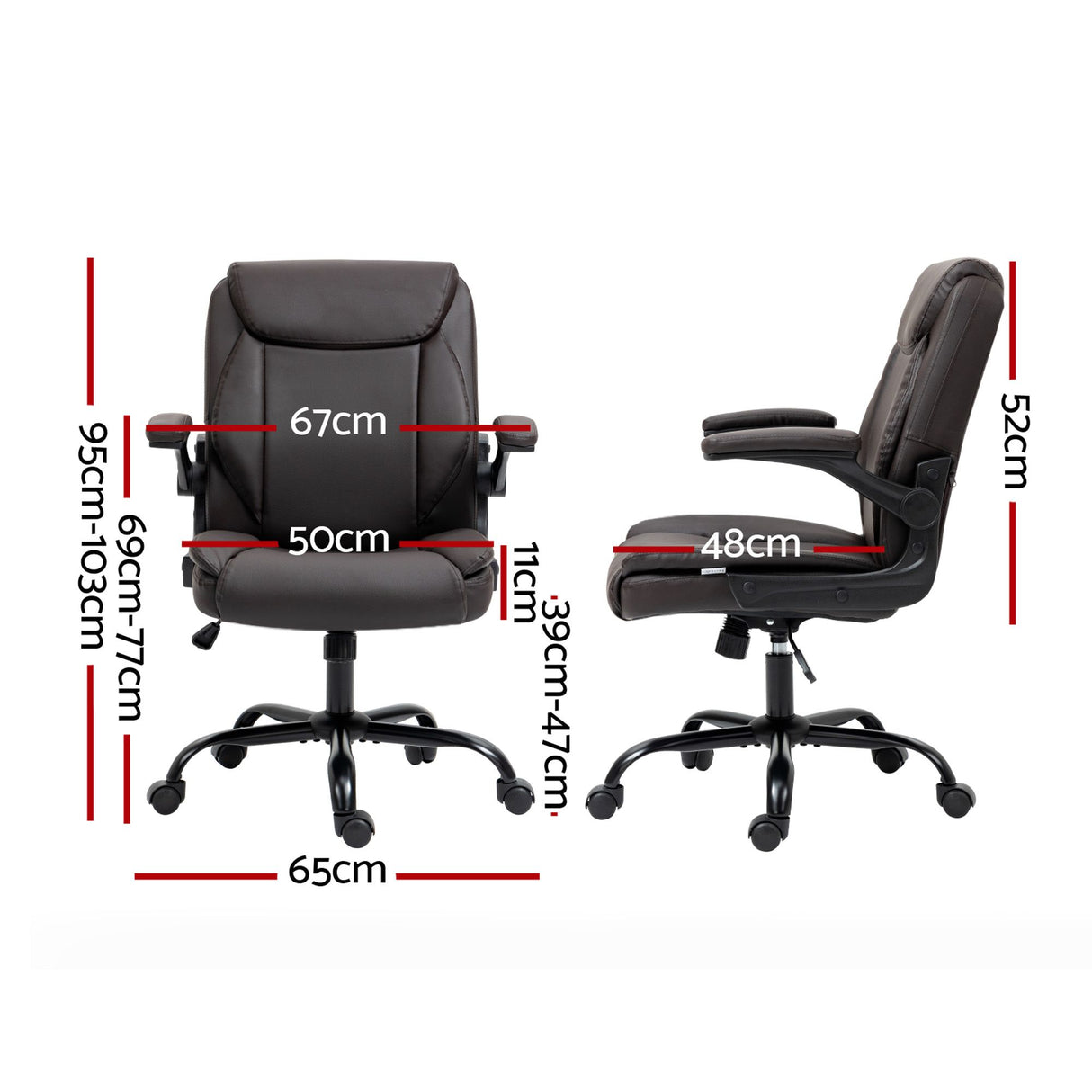 Artiss Executive Office Chair Mid Back Brwon