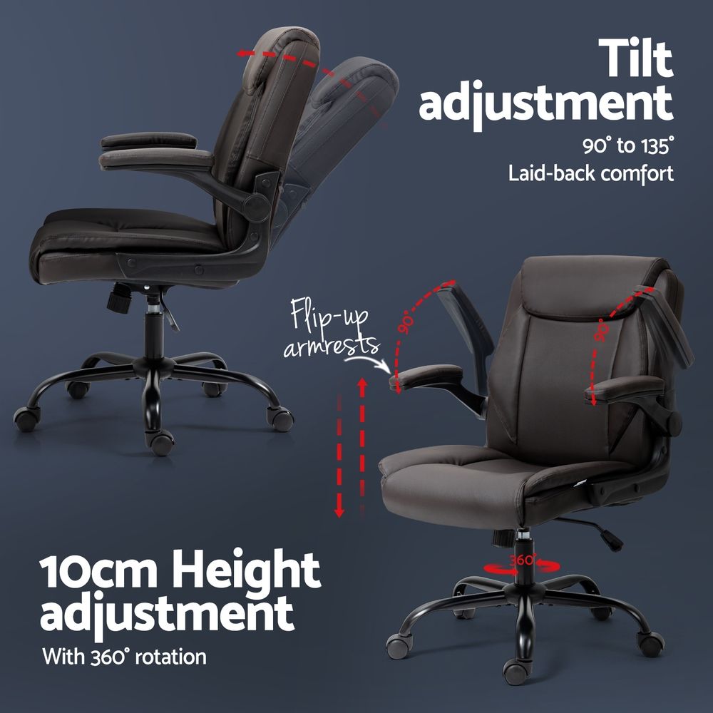 Artiss Executive Office Chair Mid Back Brwon