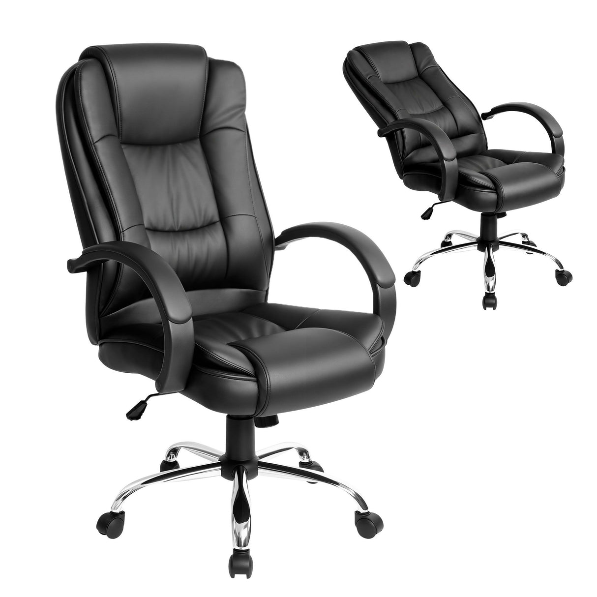 Artiss Executive Office Chair Leather Tilt Black