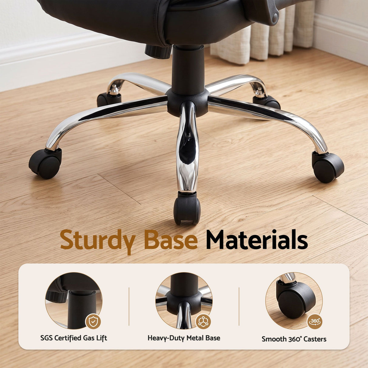 Artiss Executive Office Chair Leather Tilt Black