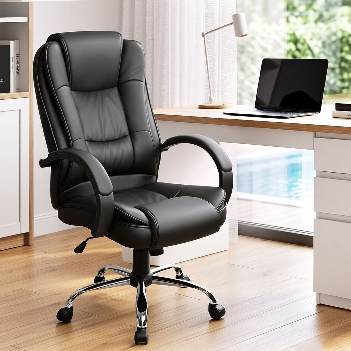 Artiss Executive Office Chair Leather Tilt Black