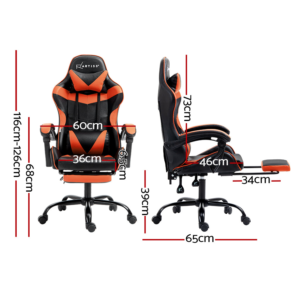 Comfy Office Chair Orange & Black