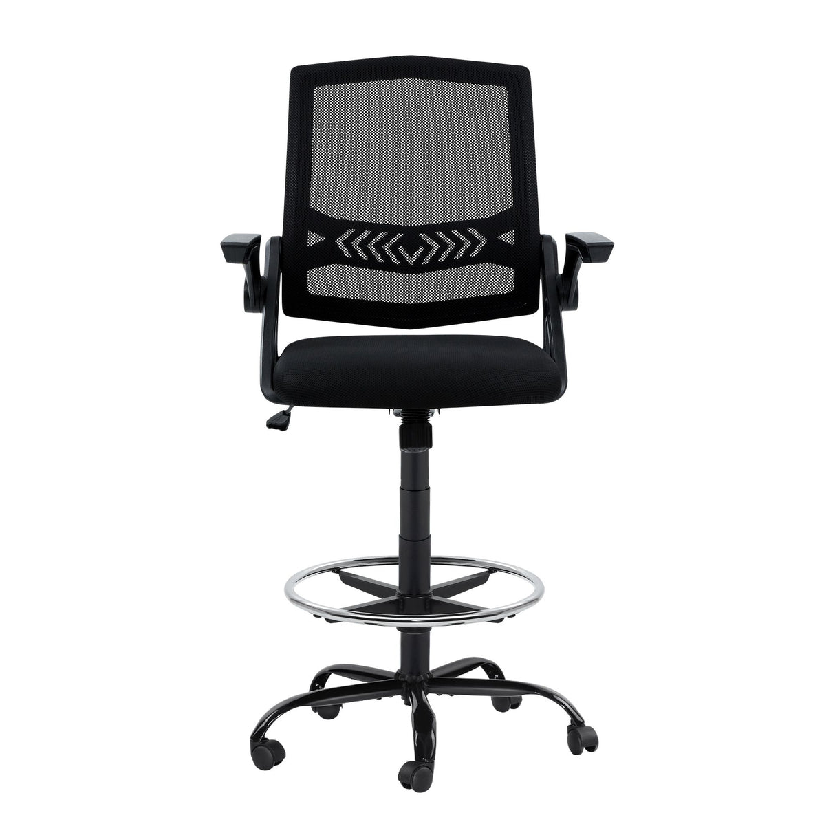 Artiss Office Chair Drafting Stool Mesh Chairs Black