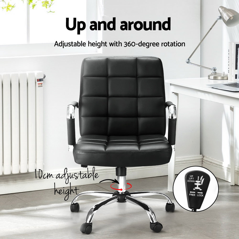 Office Chair Executive Mid Back Black