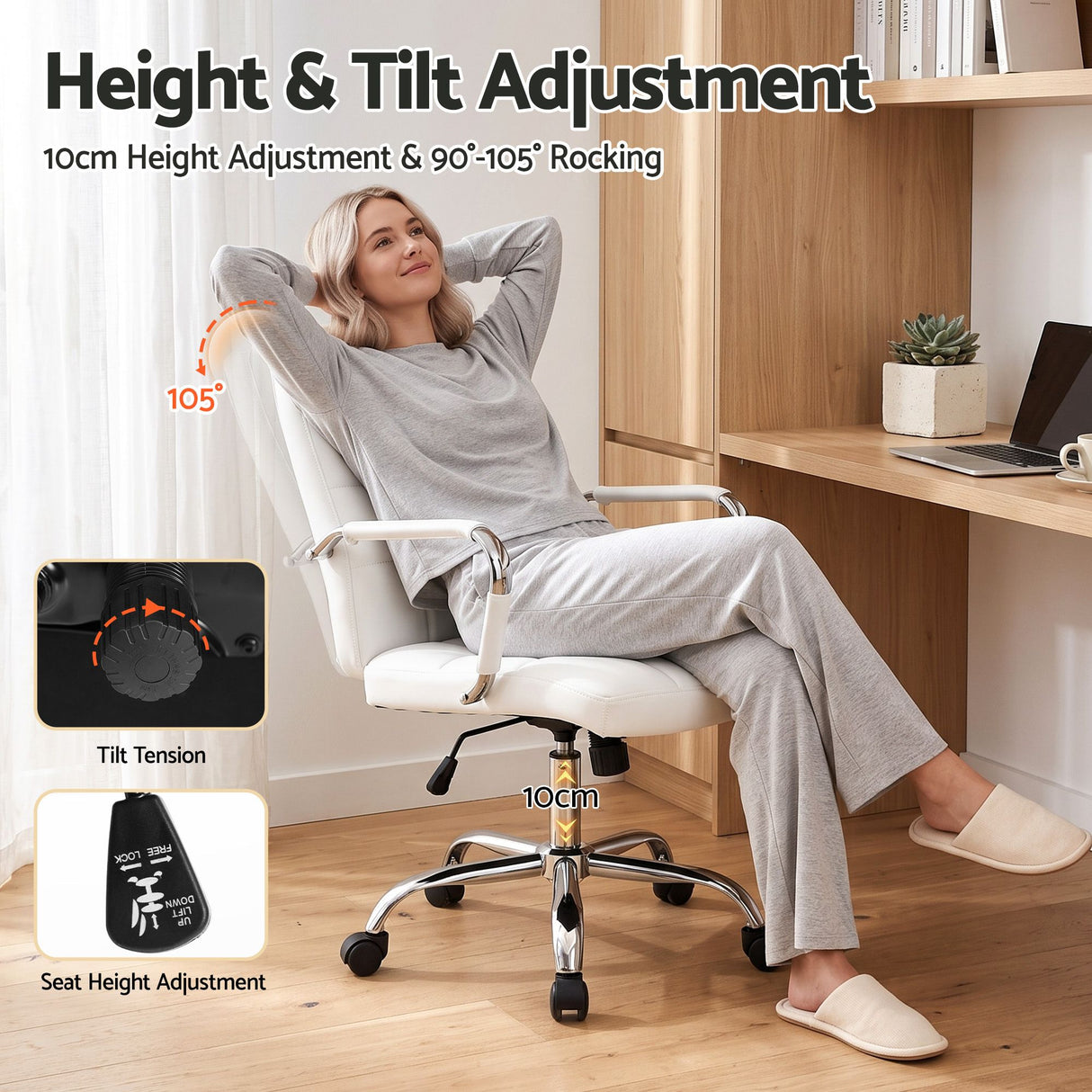 Artiss Office Chair Seat PU Work Computer Desk Chairs