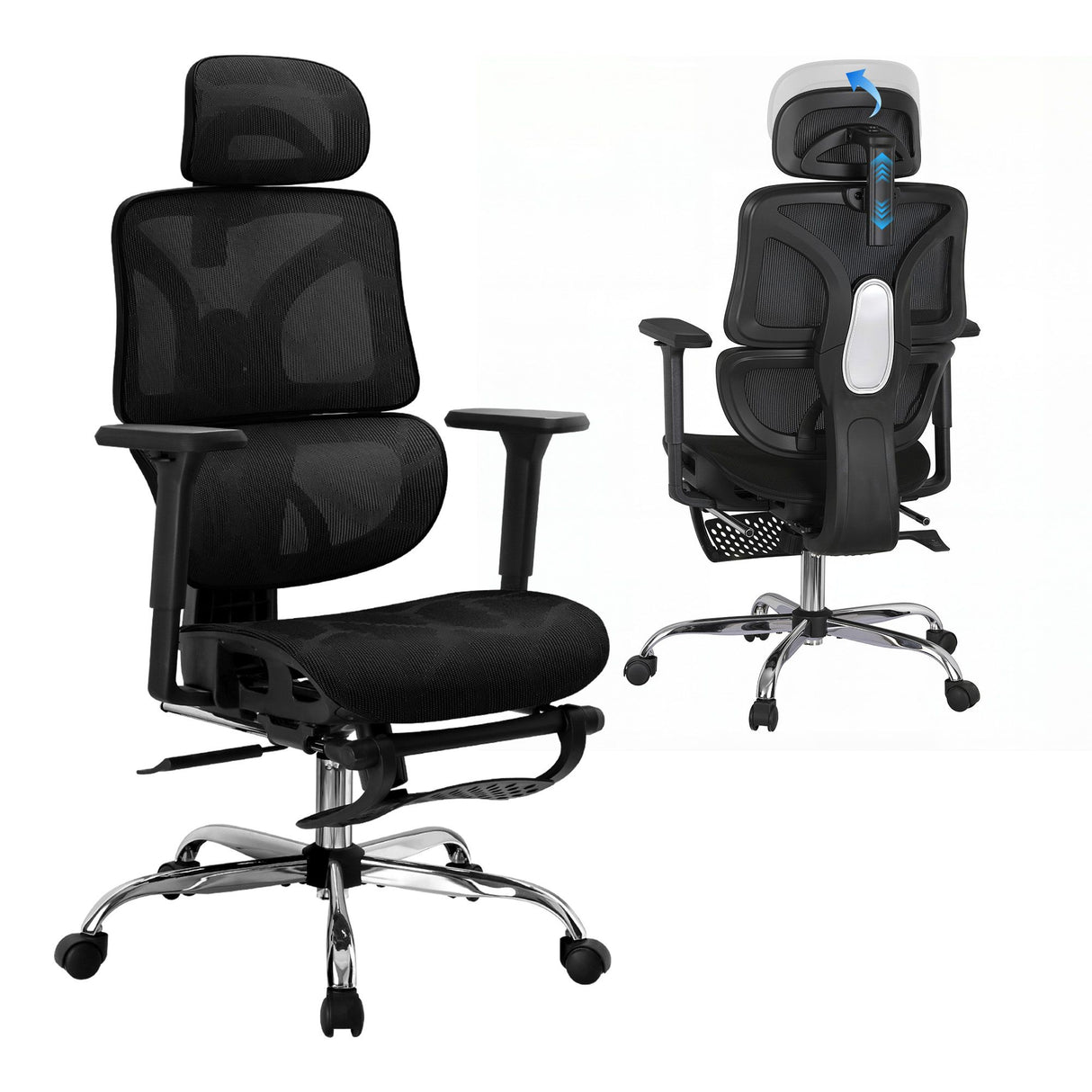 Office Chair 3D Multi-Function Black Mesh