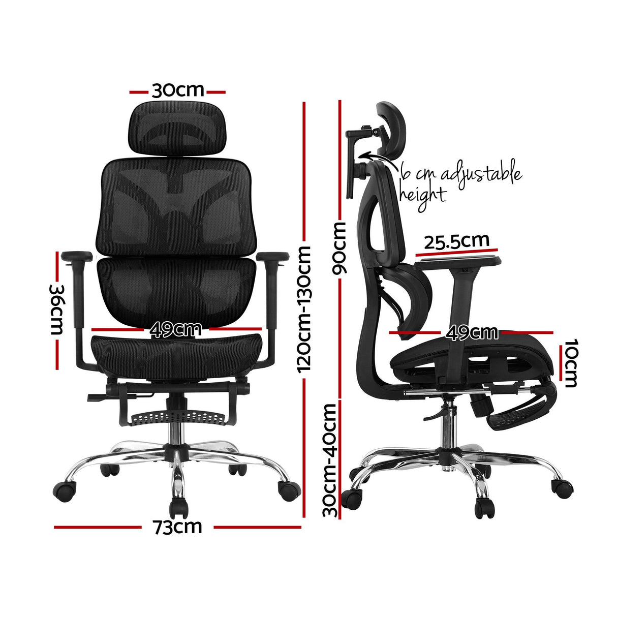 Office Chair 3D Multi-Function Black Mesh