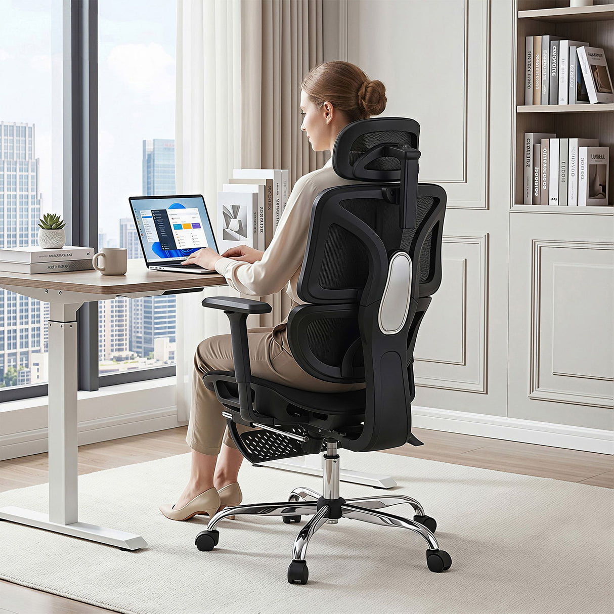 Office Chair 3D Multi-Function Black Mesh
