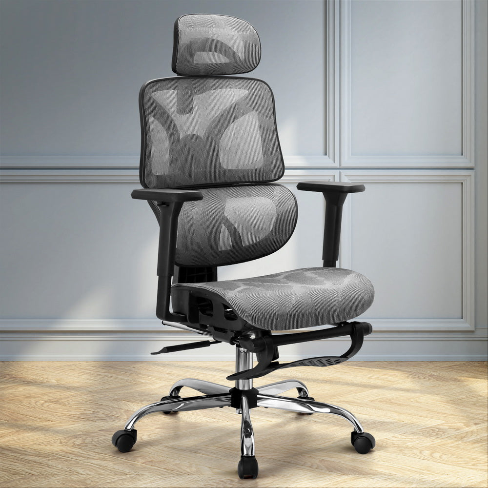 Office Chair 3D Multi-Function Grey Mesh