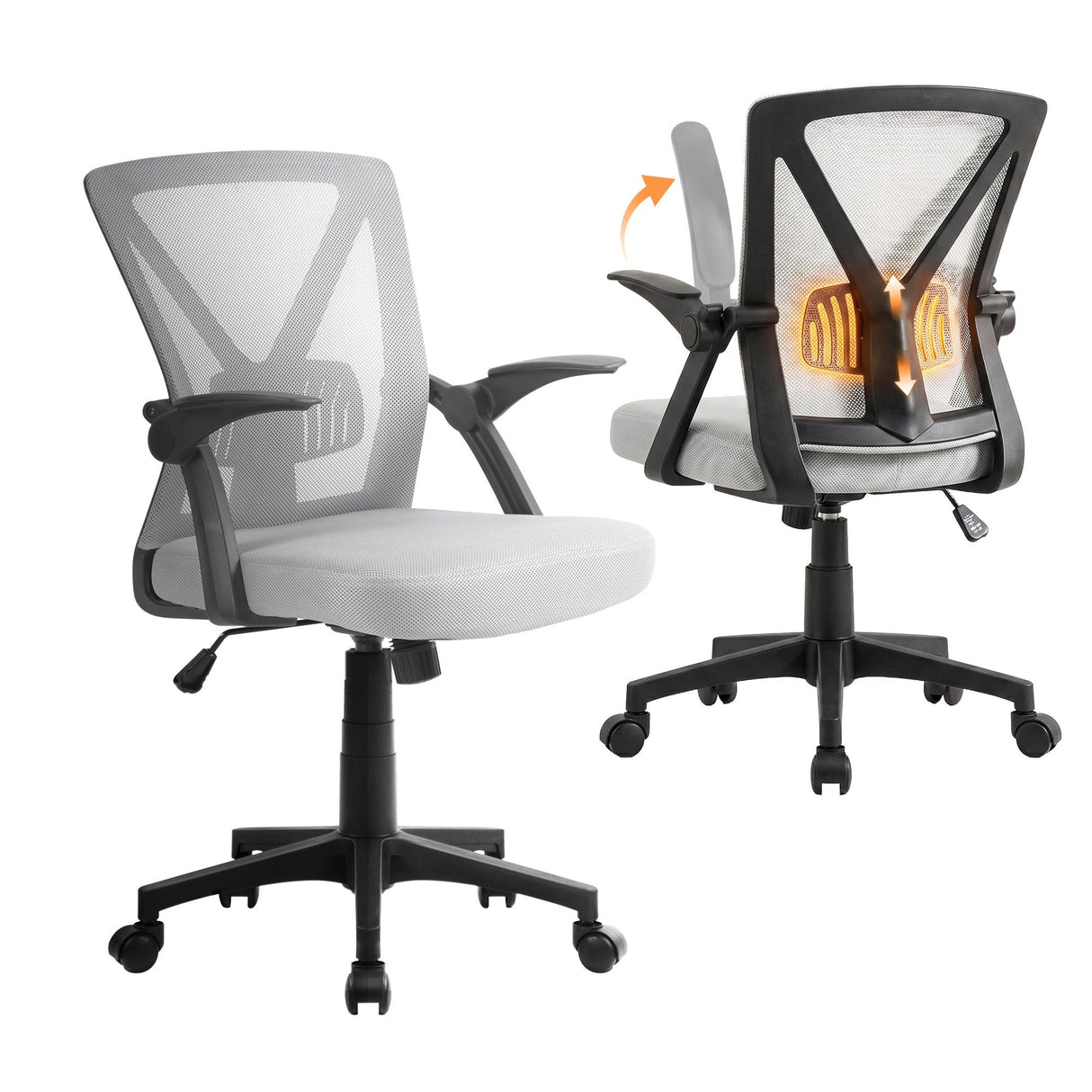 Artiss Mesh Office Chair Mid Back Grey