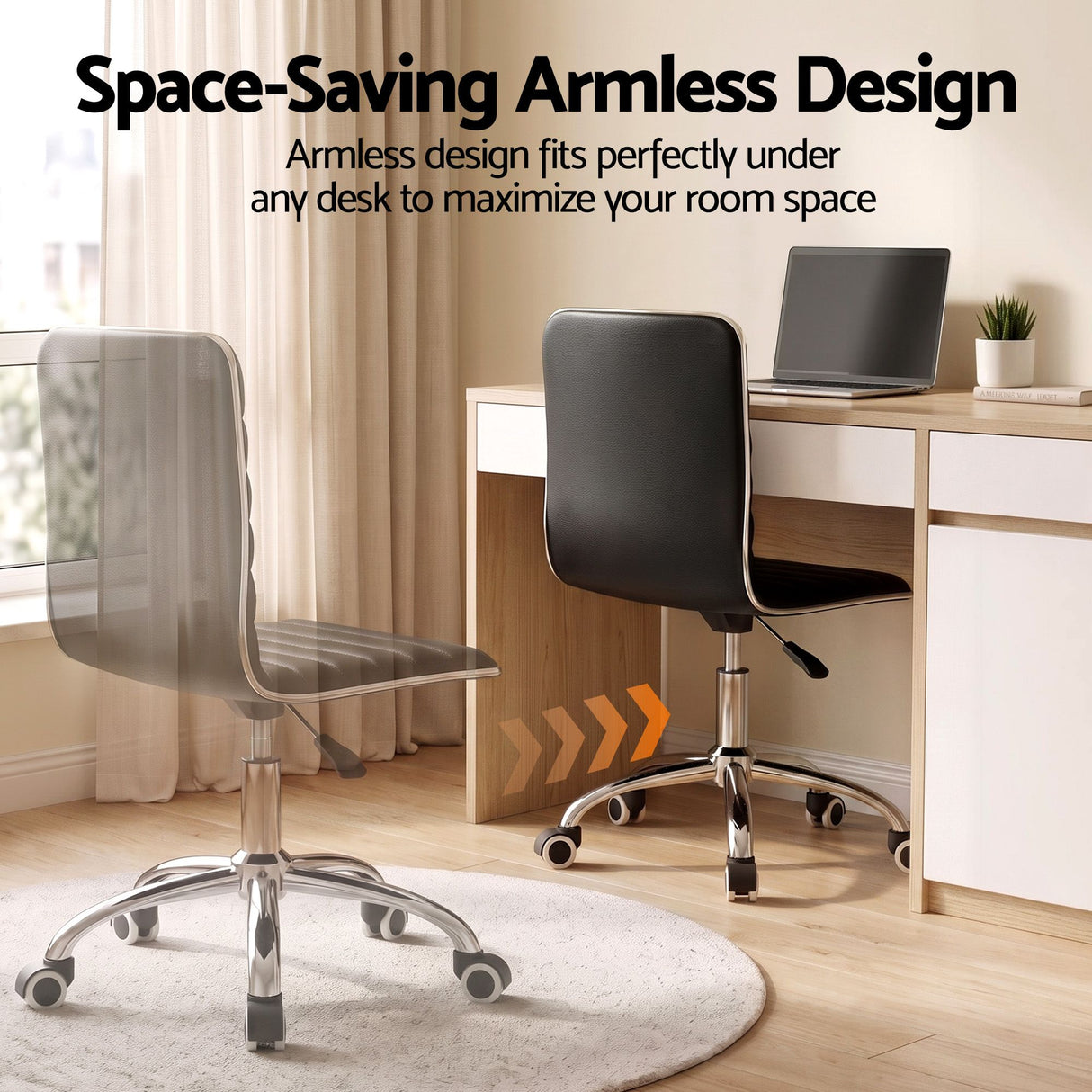 Artiss Office Chair Conference Chairs PU Leather Low Back Black