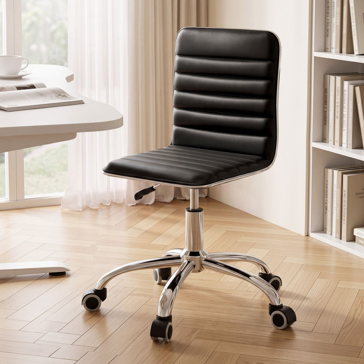 Artiss Office Chair Conference Chairs PU Leather Low Back Black