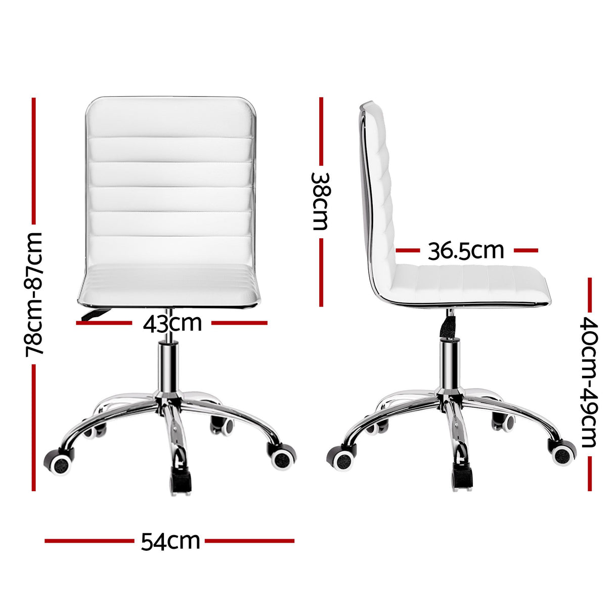 Artiss Office Chair Conference Chairs PU Leather Low Back White