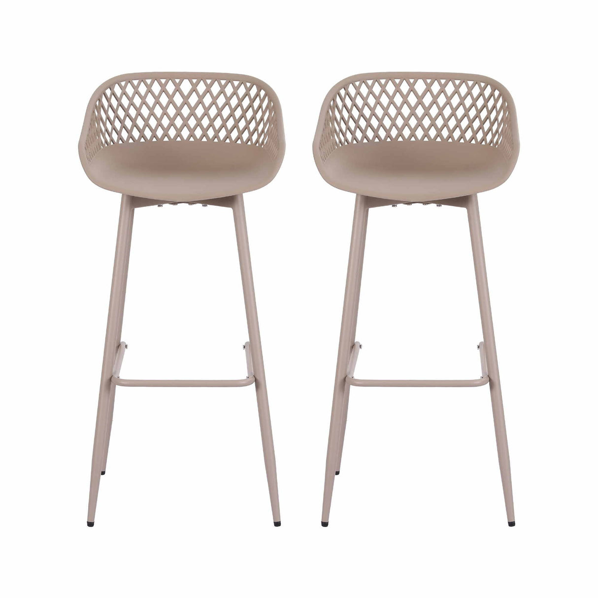 Gardeon 2PC Outdoor Bar Stools Plastic Metal Dining Chair Patio Furniture Coffee