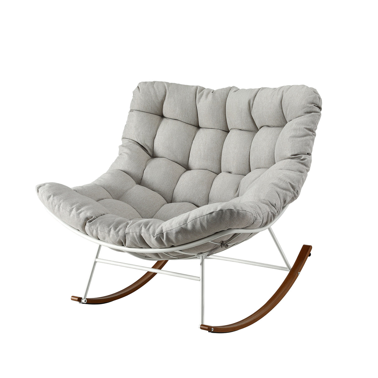 Gardeon Outdoor Rocking Chair Furniture Papasan Recliner Garden Patio Lounge Setting White