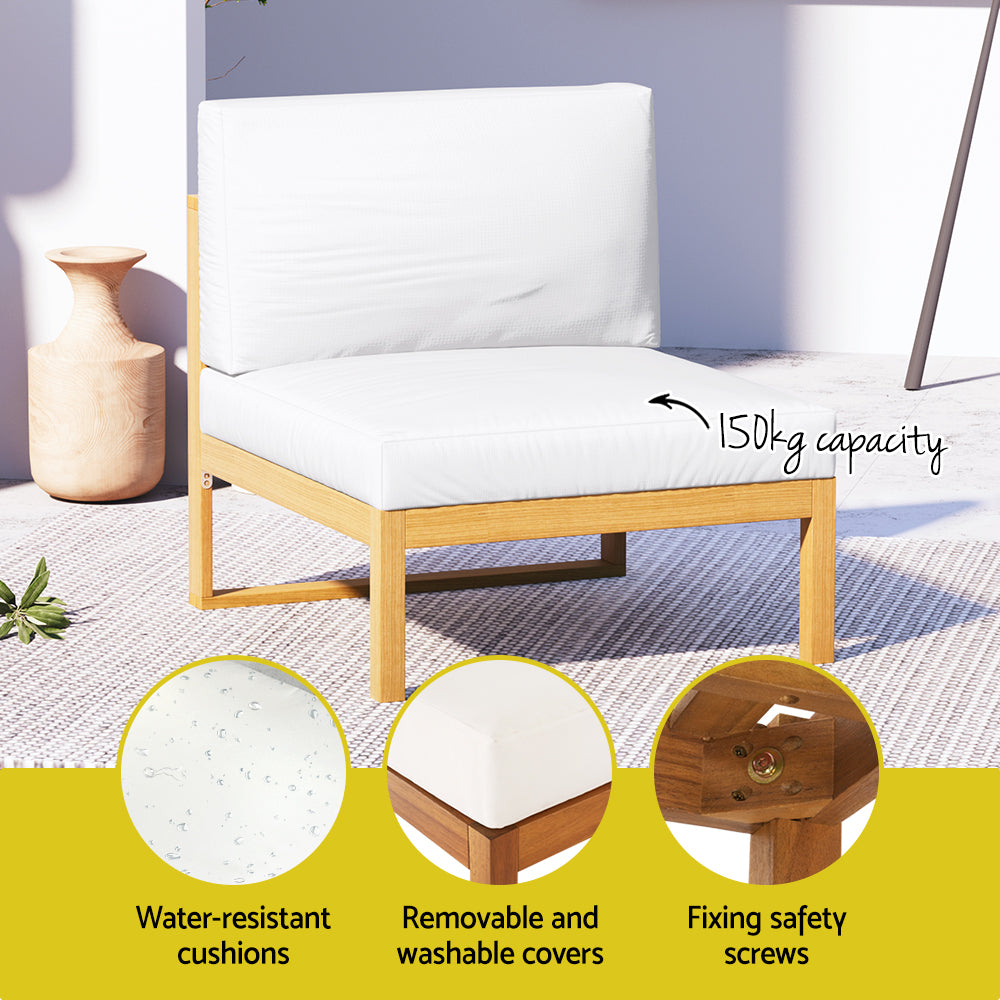 Ember 4-Seater Outdoor Sofa Set Wooden Lounge Setting 5PCS