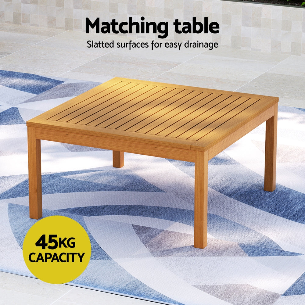 Ember 4-Seater Outdoor Sofa Set Wooden Lounge Setting 5PCS