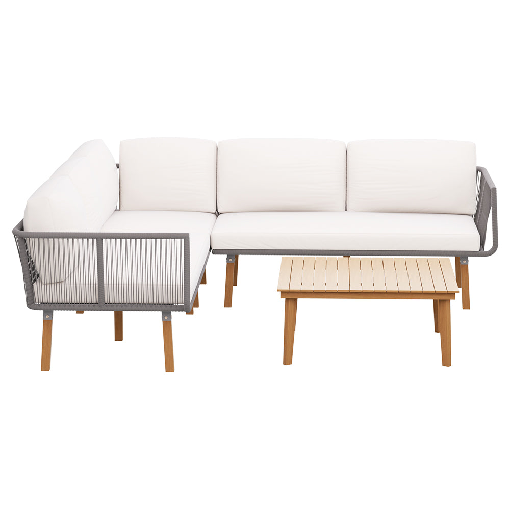 Ember 5-Seater Outdoor Sofa Set Wooden Lounge Setting Aluminum
