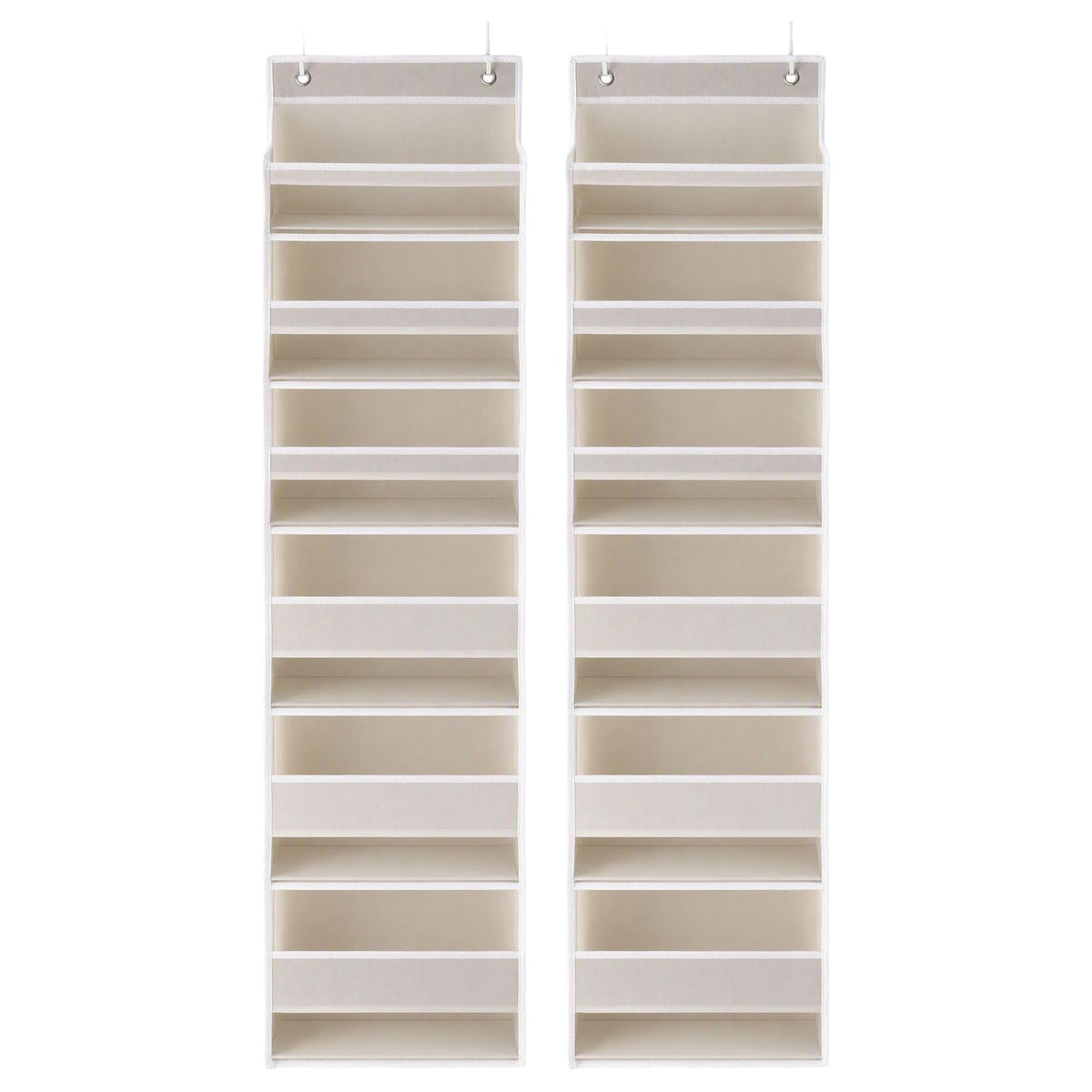 Artiss 2X Over Door Storage Hangers Pantry 6-Tier Organiser Pockets Fabric Beige