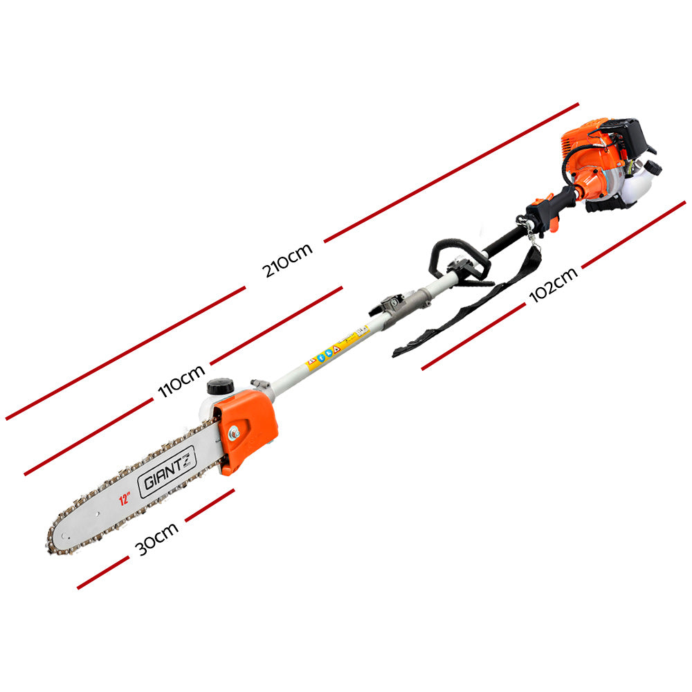Giantz Pole 4 Stroke Chainsaw Petrol Tree Pruner Long Reach Saw 12 Inch Bar