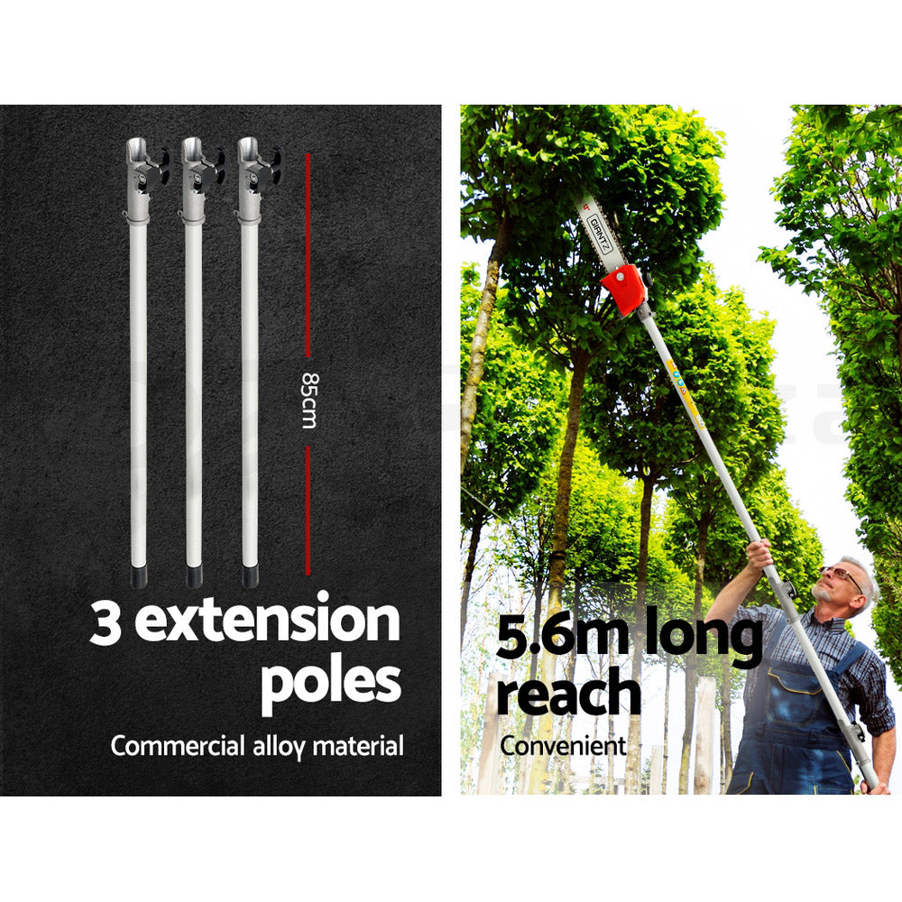 Giantz Pole 4 Stroke Chainsaw Petrol Tree Pruner Long Reach Saw 12 Inch Bar