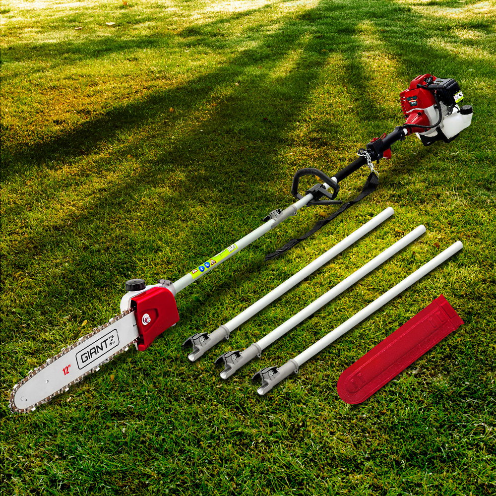 Giantz Pole Chainsaw 2 Stroke Petrol Tree Pruner Long Reach Saw 12 Inch Bar