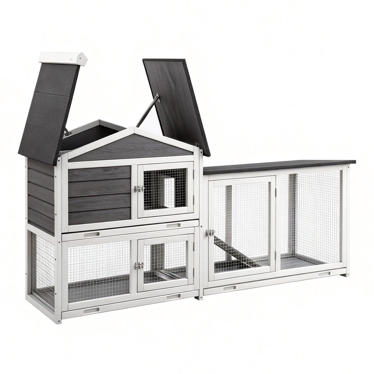 i.Pet Chicken Coop Rabbit Hutch Extra Large Wooden Run Cage House With Run Cage