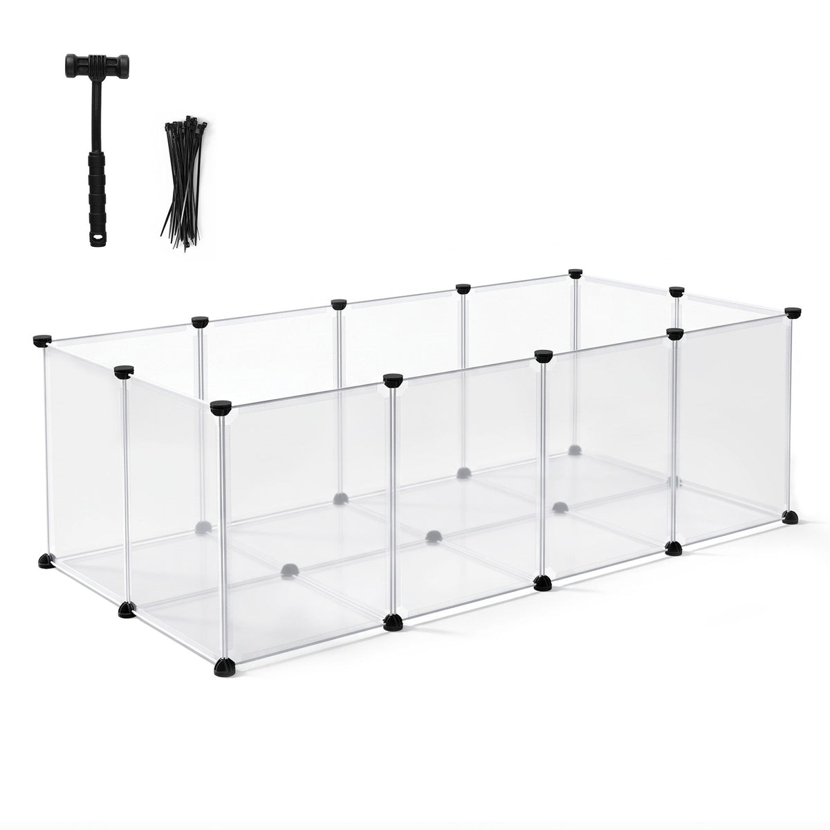 i.Pet Pet Dog Playpen 20 Panels with Baseboard DIY Enclosure Small Animal Rabbit Pen 125CM