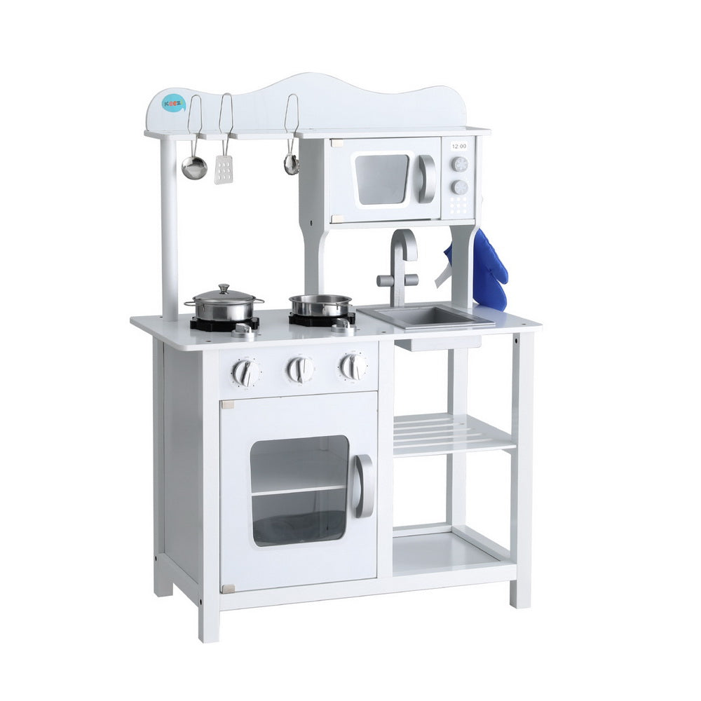 Ember Kids Kitchen Play Set Wooden Pretend Toys Cooking Children Cookware Food