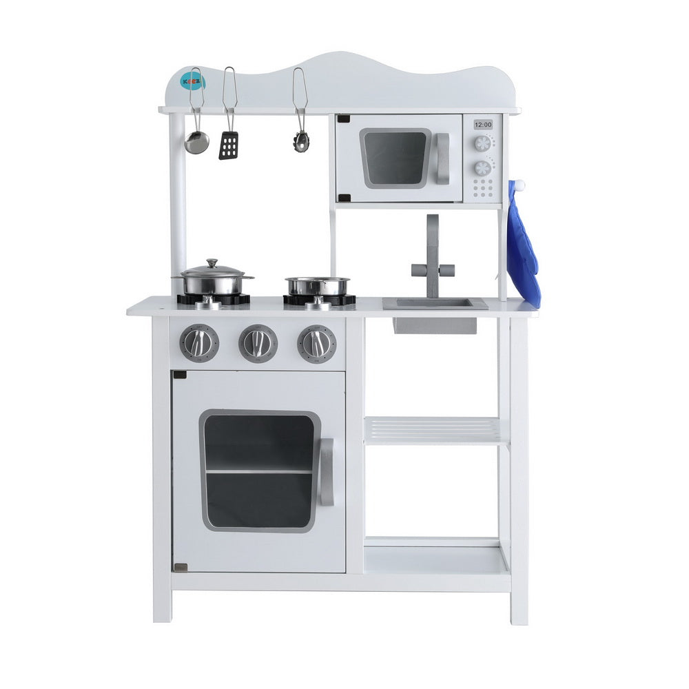 Ember Kids Kitchen Play Set Wooden Pretend Toys Cooking Children Cookware Food