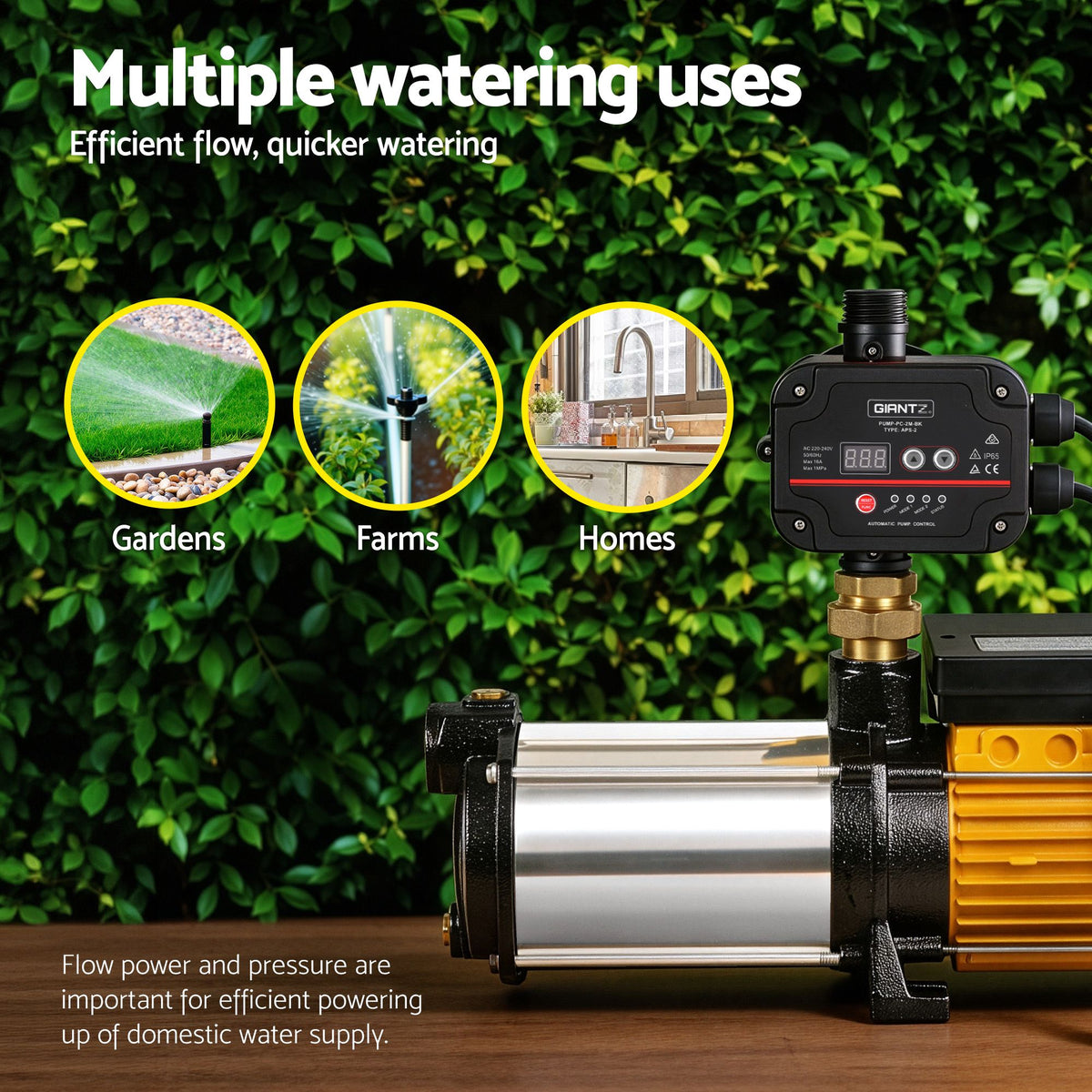 Giantz 5-Stage Water Pump Auto Controller Farm Irrigation Stainless Max. 2500W