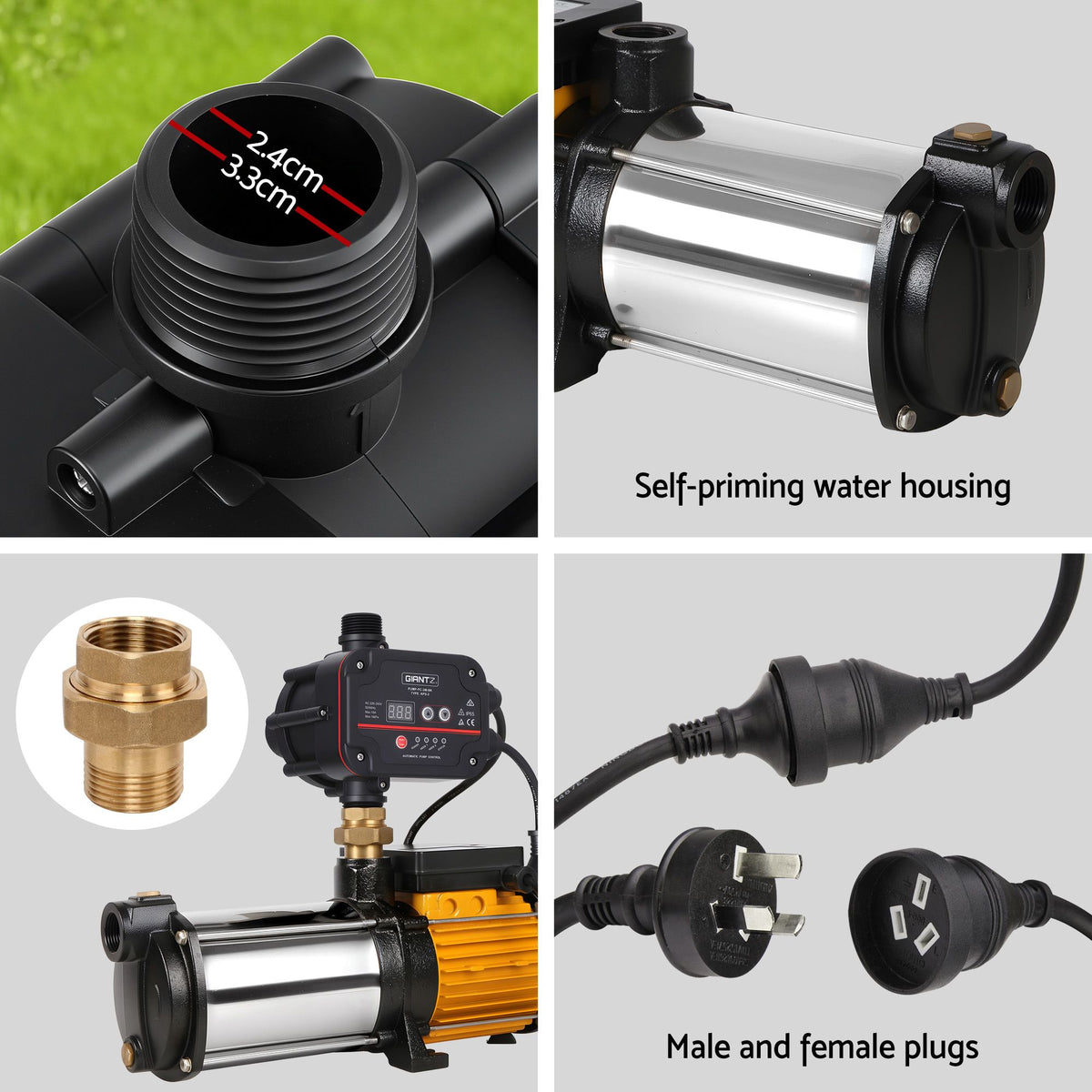 Giantz 5-Stage Water Pump Auto Controller Farm Irrigation Stainless Max. 2500W
