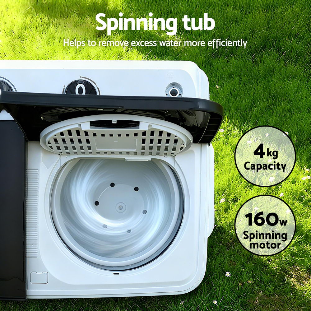 Devanti Portable Washing Machine Twin Tub 7KG White