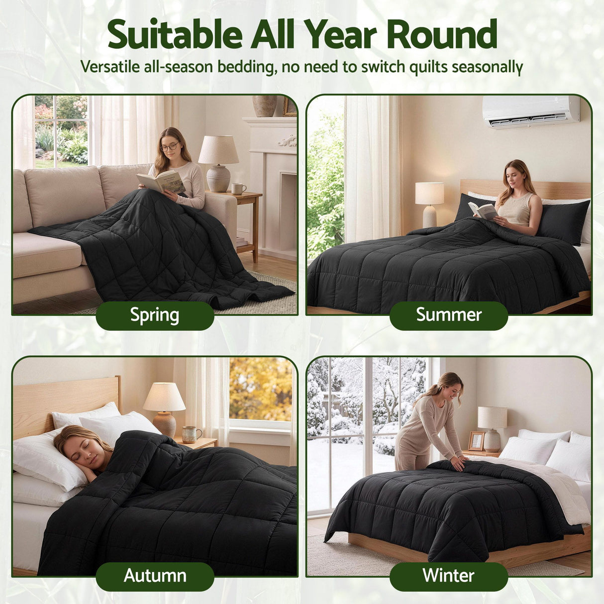 Giselle 200GSM Bamboo Microfibre Double Quilt Lightweight All Season Doona Duvet