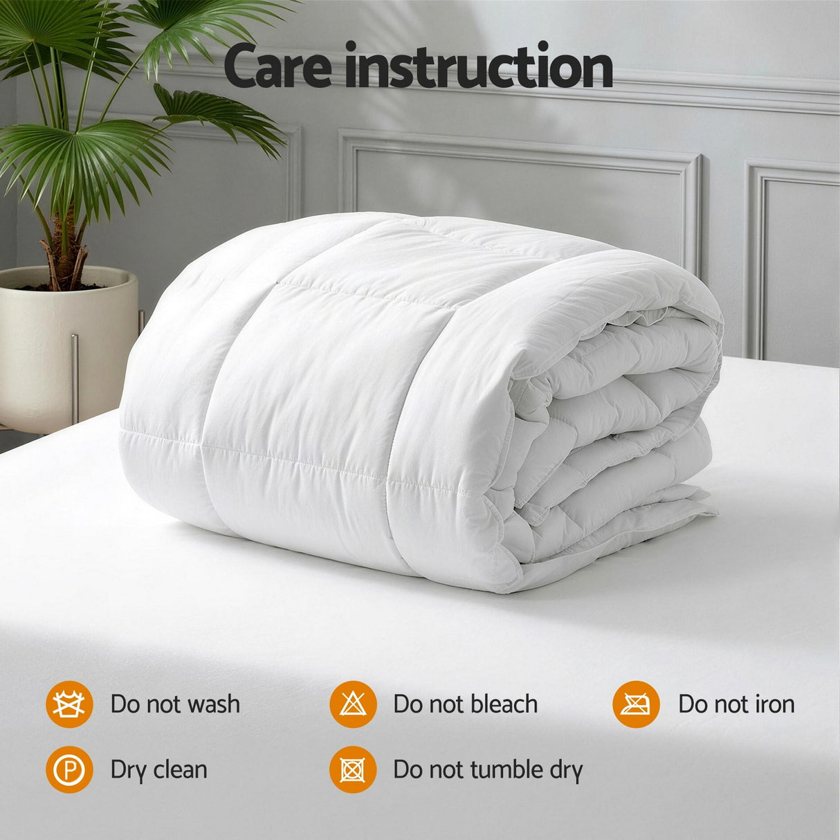 Giselle Bedding Wool Quilt 500GSM Thick Double Winter Doona Baffle Box Construction 100% Wool Filling