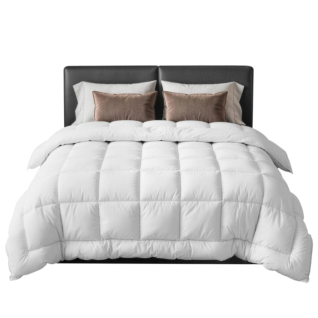 Giselle Bedding Wool Quilt 800GSM Extra Thick Super King Winter Doona Baffle Box Construction 100% Wool Filling