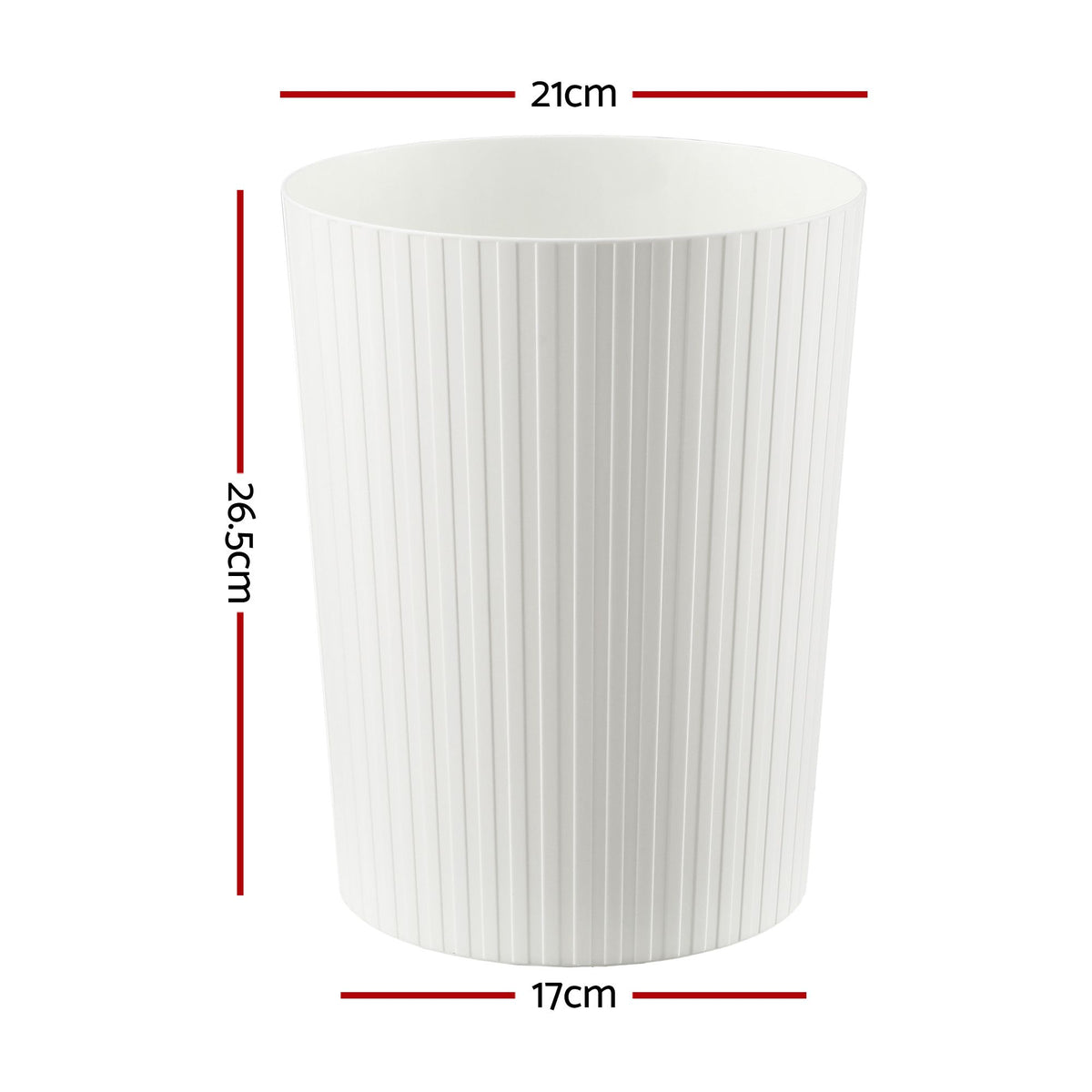 Cefito 8L Open Top Rubbish Bins Waste Bin Trash Can Storage Dustbin White