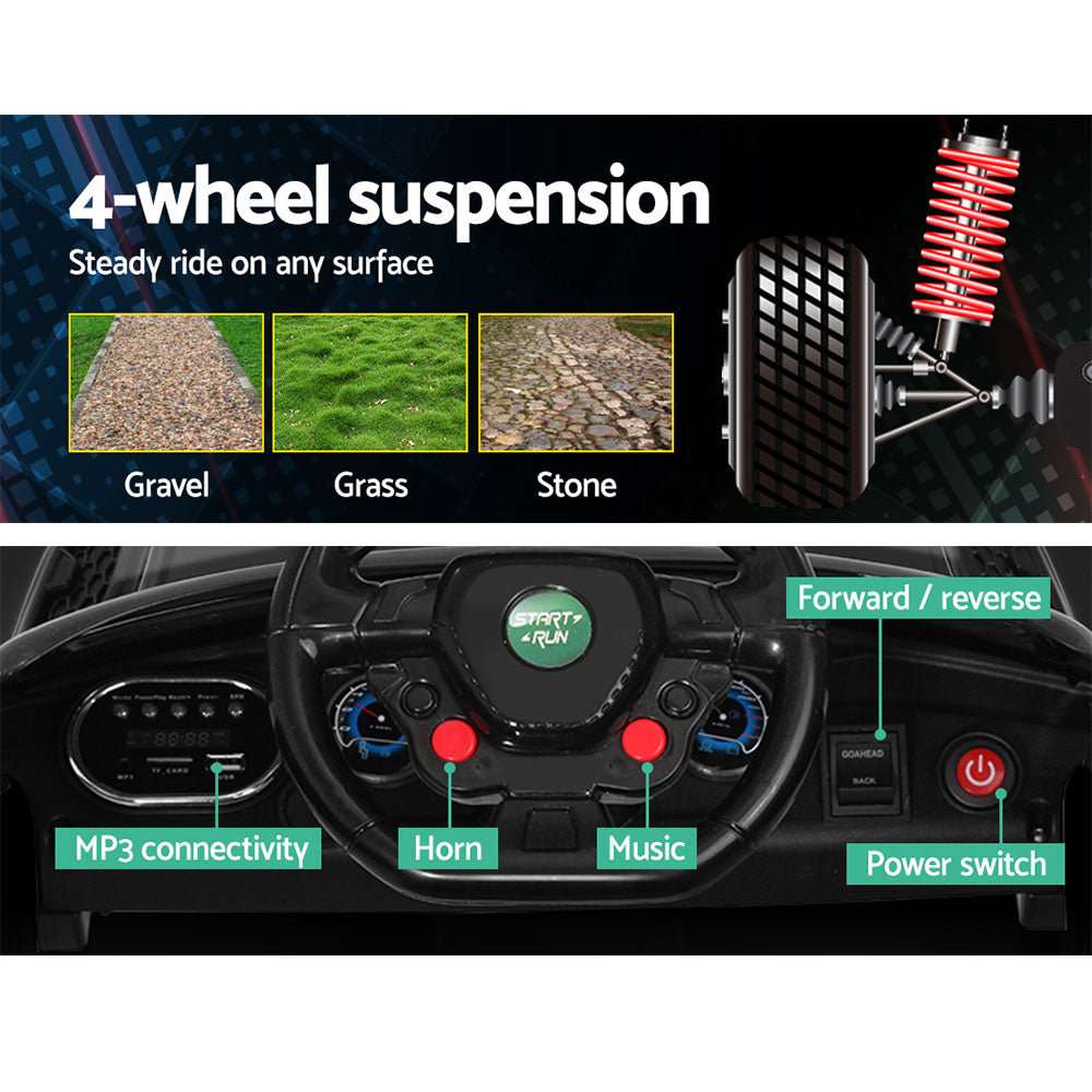 Rigo Ride On Car Kids Electric Ride On Cars SUV Remote 12V Black