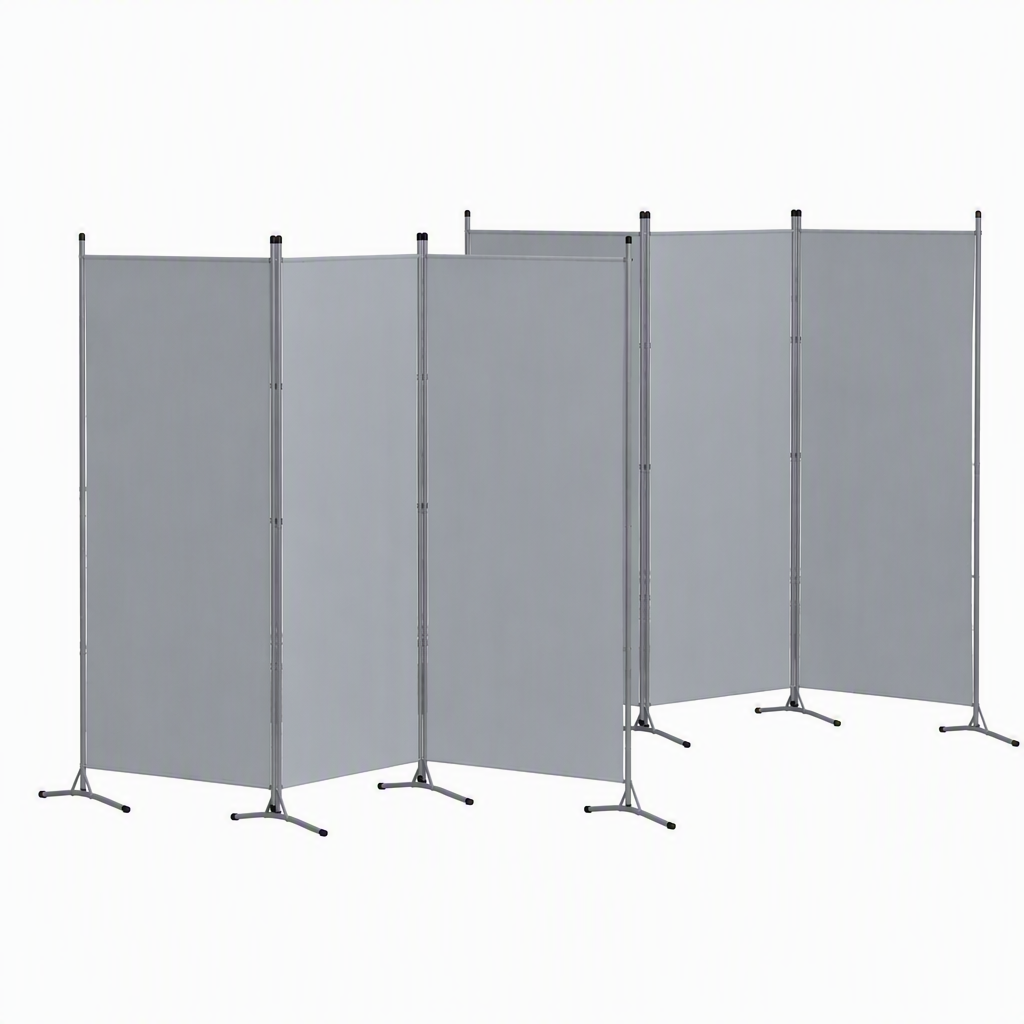 Artiss 3 Panel Room Divider Set of 2 Folding Privacy Screen Fabric Room Separator Partition Grey